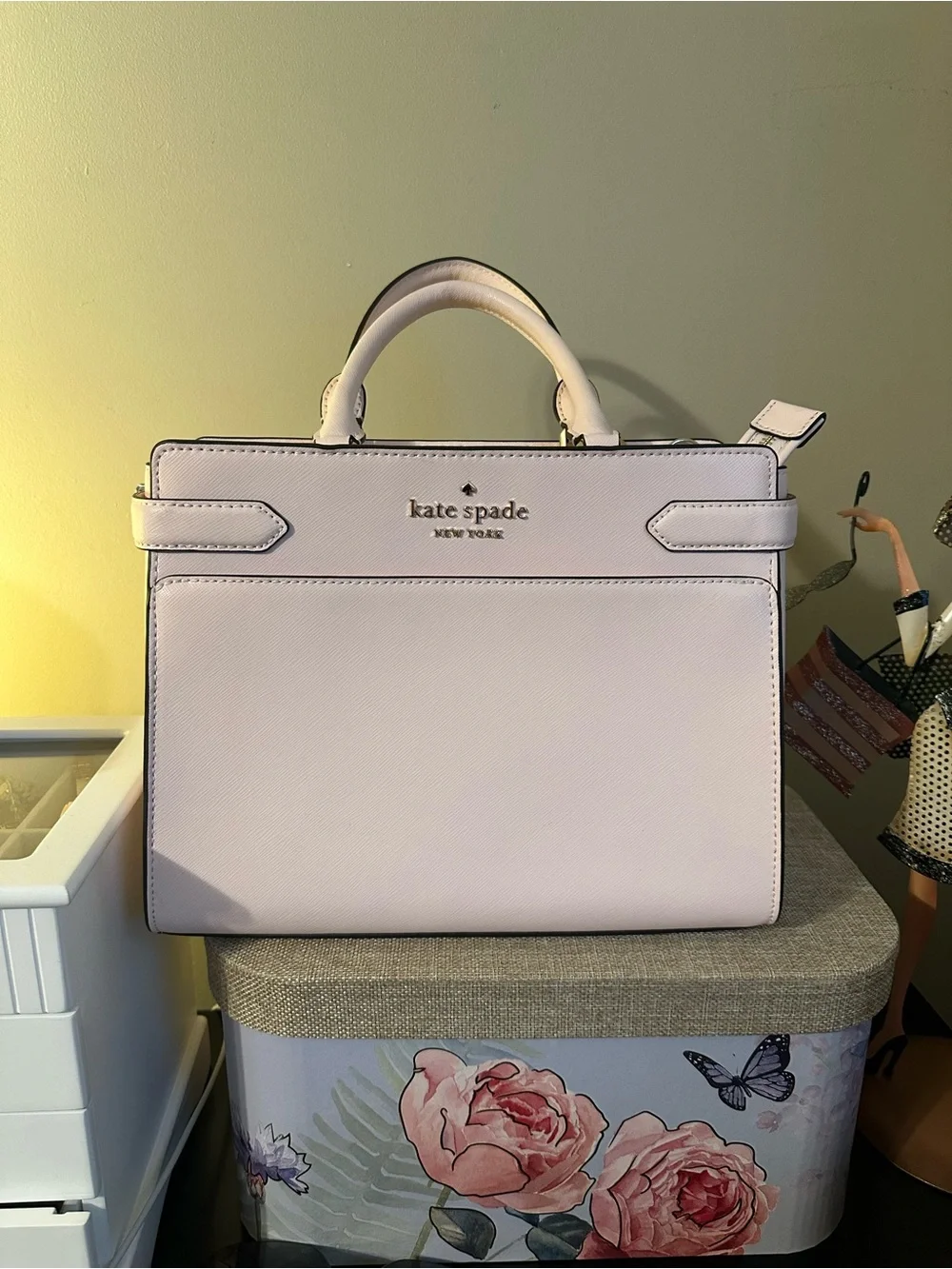kate spade Staci Blush Pink Leather Medium Crossbody Satchel
